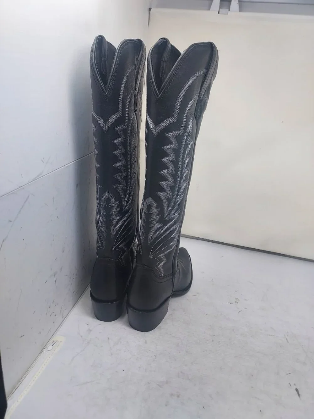 Tecovas WOMENS Black Midnight The Abby Cowboy Tall Boot - Picture 9 of 10